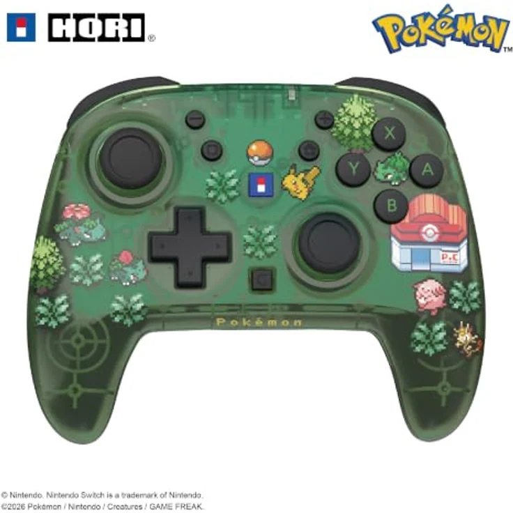 HORI PAD Turbo Wireless Controller - Pokémon Pixel Green - Kabelloser Gaming-Controller mit TMR-Sticks, Bewegungssensoren und bis zu 10 Stunden Akkulaufzeit für Nintendo Switch 2 – Bild 1