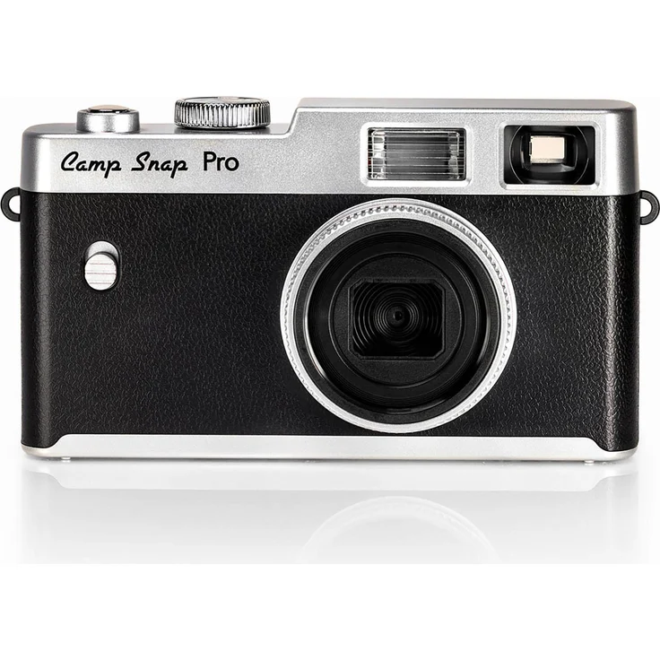 Camp Snap CS-PRO 16MP Digitalkamera Retro Vintage mit echtem Xenon-Blitz, 4GB Speicher, schwarz