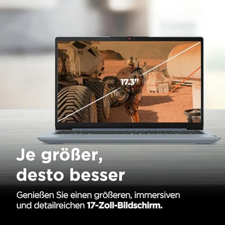 Lenovo IdeaPad 3, 17.3" Full HD Laptop mit AMD Ryzen 5 5625U, 8GB RAM, 512GB SSD, AMD Radeon Grafik, Windows 11, QWERTZ, Arctic Grau, 3 Monate Premium Care – Bild 5