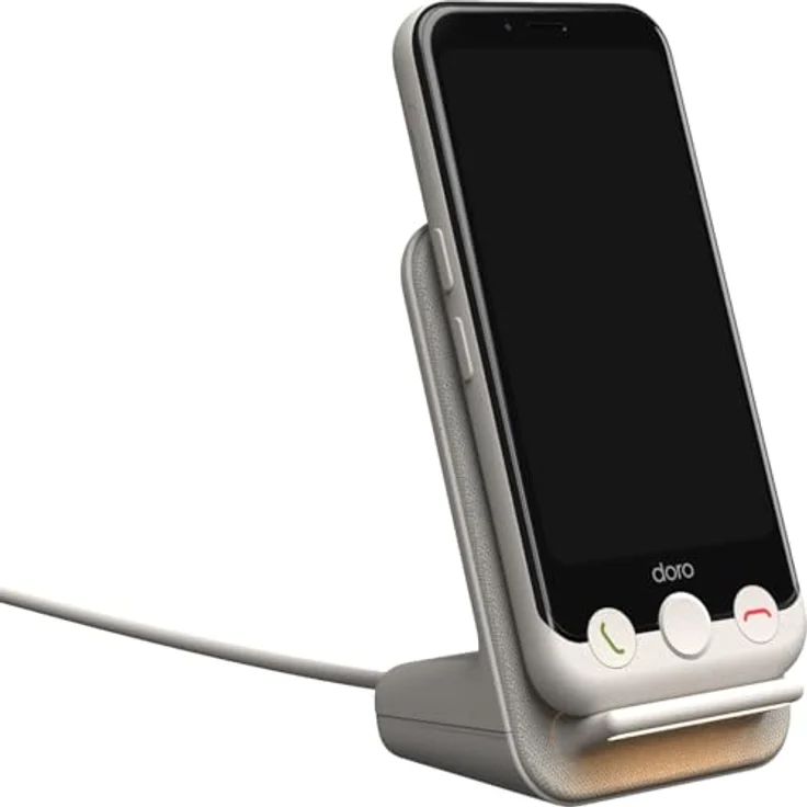 Doro Wireless Charger für Aurora Modelle, kabelloses Ladegerät im stilvollen Beige mit freihändiger Videokonferenzfunktion – Bild 5