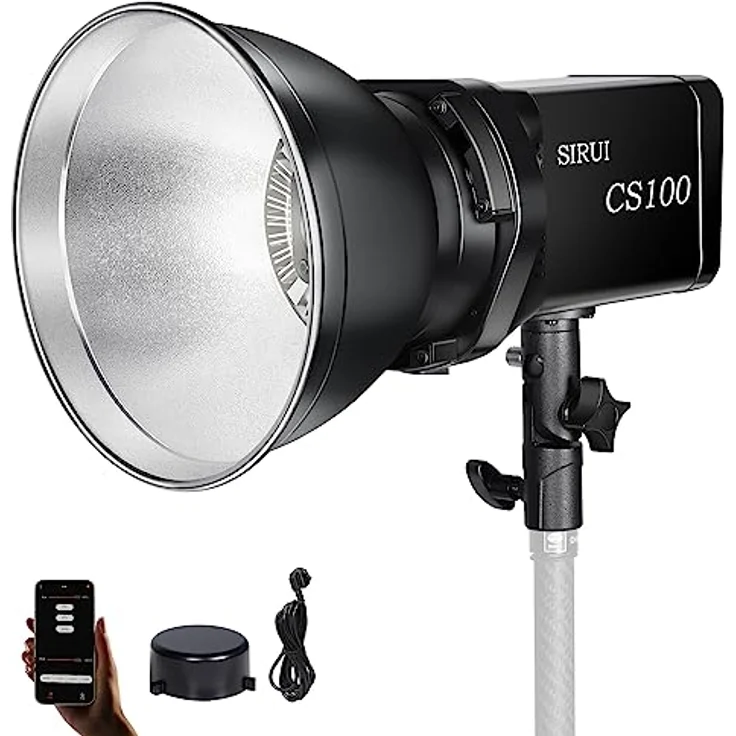 SIRUI CS100 100W LED-Videoleuchte, tragbare Tageslicht-Dauerbeleuchtung, 5600K CRI 96, TLCI 98 4000Lux/m, Bowens-Mount, 8 Spezialeffekte, APP-Steuerung - Aluminiumgehäuse, leicht und leistungsstark – Bild 1