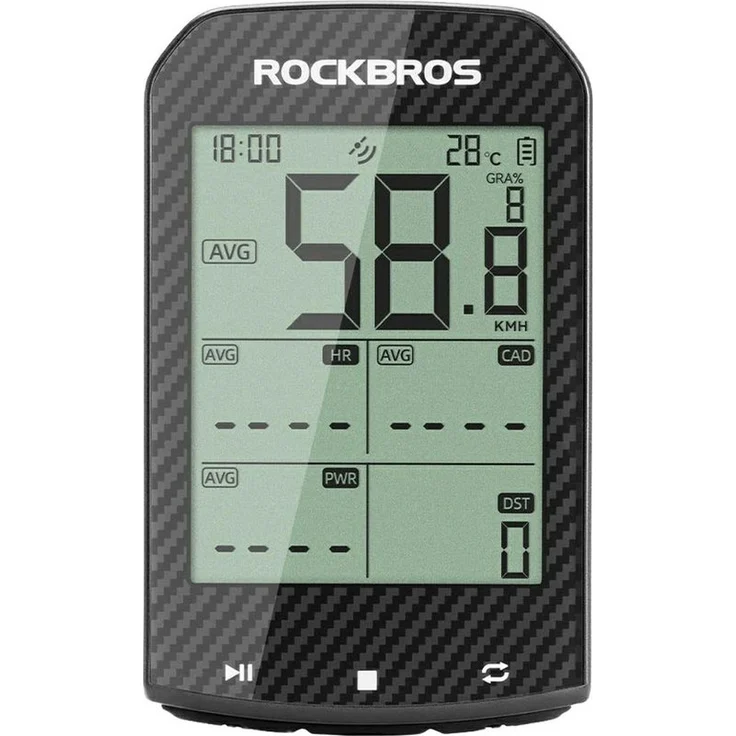 ROCKBROS M1Pro Fahrradcomputer, GPS mit Bluetooth 5.0, 70 h Akku, IPX6, Schwarz