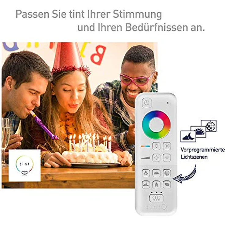 tint Smarte LED-Deckenlampe ARIS – Steuerbar per Alexa oder Fernbedienung – Mit weißem (1800-6500 K) und farbigem Licht RGB – Rechteckiges Panel 30 x 60 cm, weiß – Bild 4