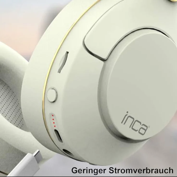 İnca IBK-503, Bluetooth Over-Ear Kopfhörer mit Mikrofon, 12 Stunden Akkulaufzeit, AUX & SD-Kartenslot, ergonomisches Design für Musik & Gaming, Weiß – Bild 5