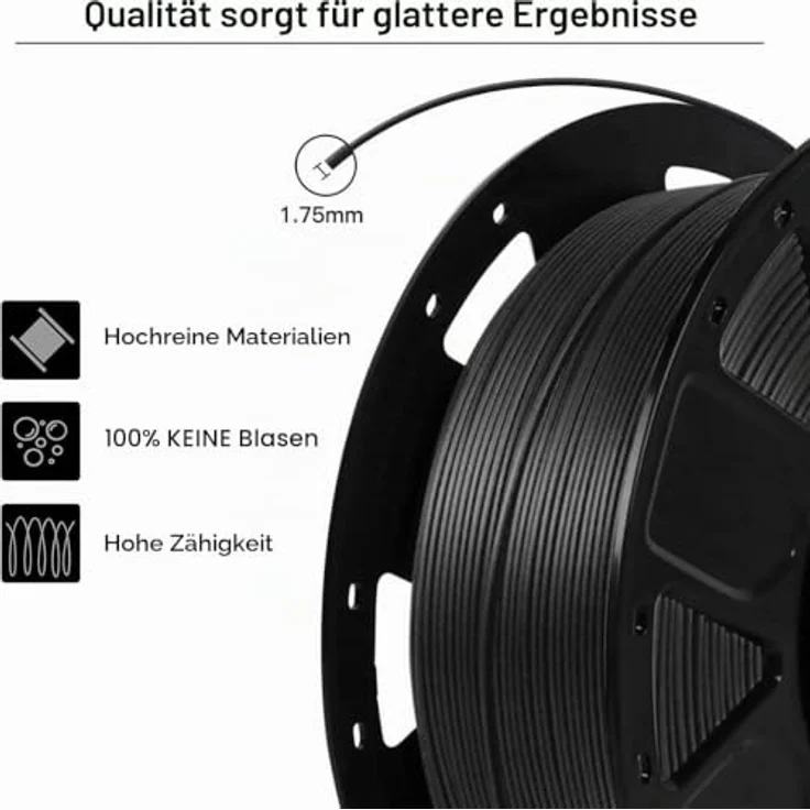 CREALITY 3D - PLA-Filament 1 kg - schwarz, 1-Rolle für 3D-Druck – Bild 3