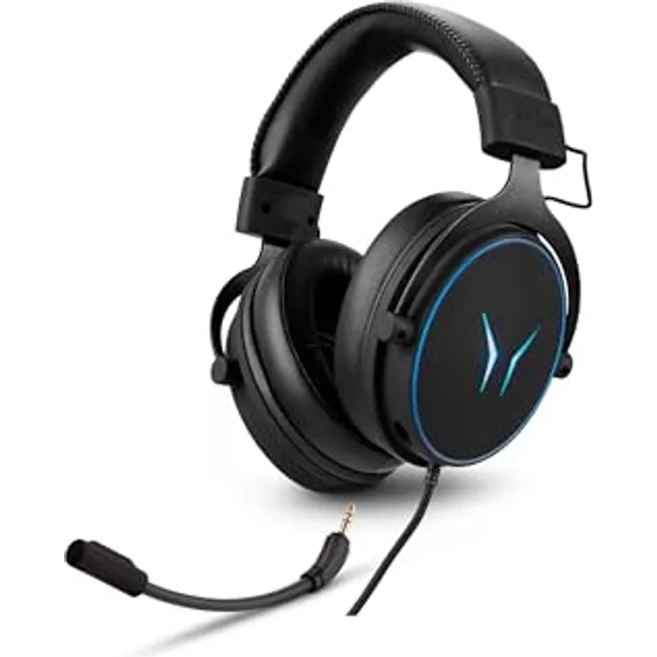 ERAZER Mage P20 Gaming Headset (Over Ear, Flexibles & abnehmbares Mikrofon, RGB Beleuchtung, ES9260Q Soundchip)