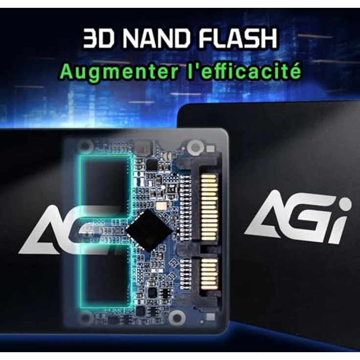 AGI AI238 1TB 2,5" SATAIII 6 GB/s SSD, 3D TLC NAND, SLC-Cache, Lesegeschwindigkeit bis zu 550 MB/s - Schwarz – Bild 3
