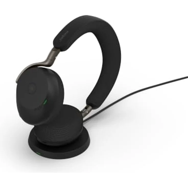 Jabra Evolve3 75, schnurloses Bluetooth Stereo Headset mit USB-C, KI-gestützter Sprachisolierung, adaptiver Geräuschunterdrückung und Ladepad – Bild 4