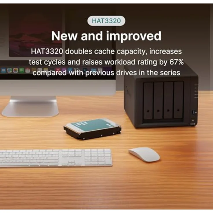 Synology 3.5" SATA Festplatte, 8 TB NAS-Qualität für J Value und Plus Einheiten, 24x7 Betriebsfähigkeit, CMR Technologie – Bild 2