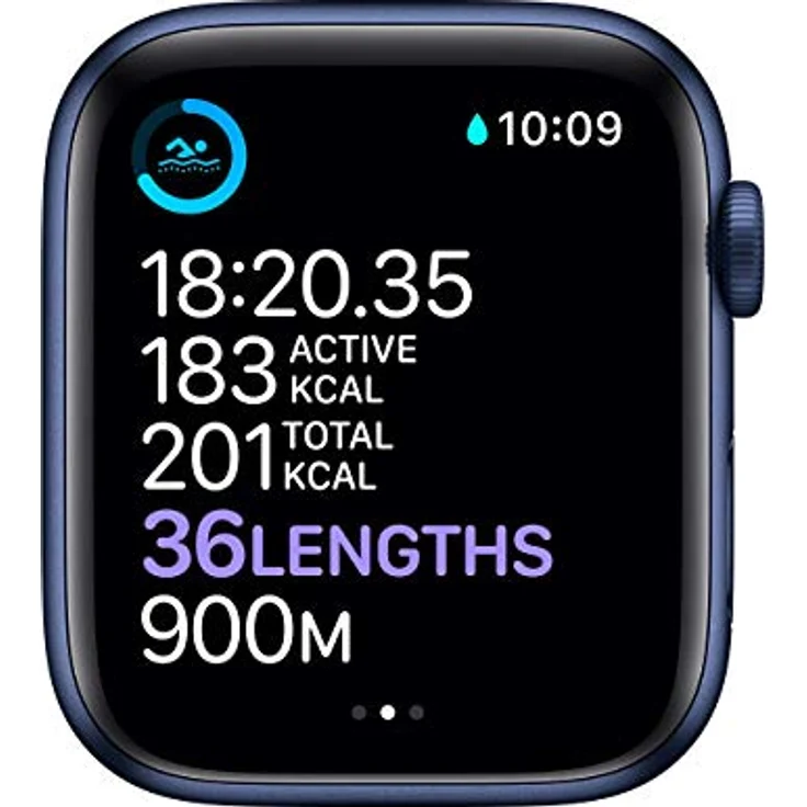 Apple Watch Series 6 GPS, 44MM Aluminiumgehäuse Blau, Always On Retina-Display, Blutsauerstoffmessung, EKG-App, Schwimmfest – Bild 3