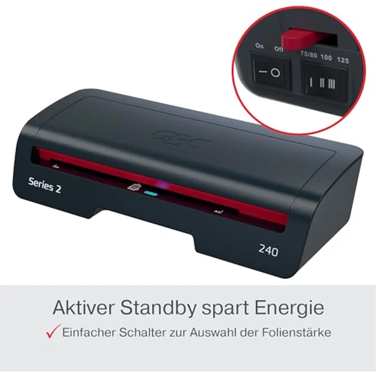 GBC Laminiergerät 240, A4 Laminiergerät mit 125 µm, 400 mm/min Laminiergeschwindigkeit, optischer und akustischer Bereitschaftsanzeige, Abschaltautomatik – Bild 4