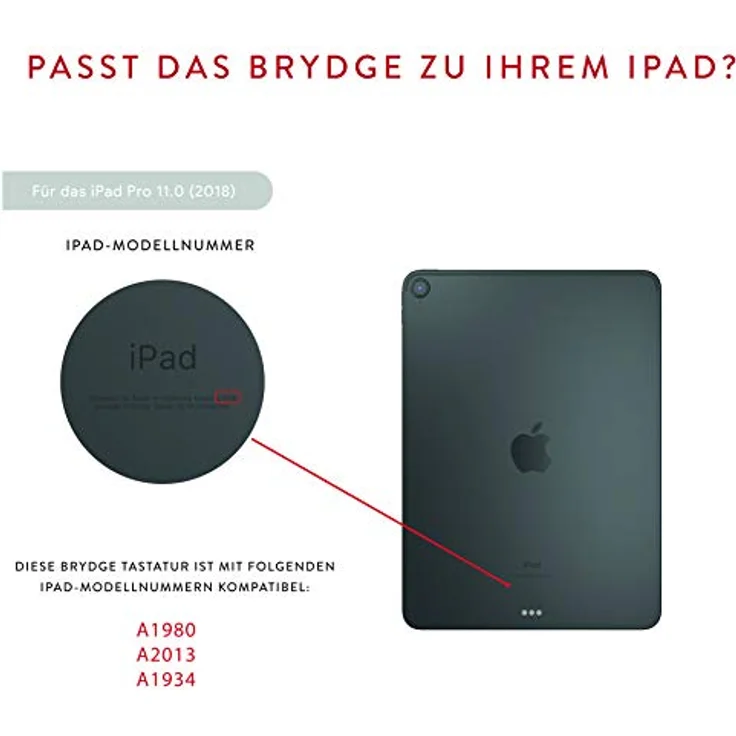 BRYDGE 11.0 Pro, Hochwertige Bluetooth Tastatur aus Aluminium für das iPad Pro 11'' (2018 & 2020), deutsches Layout QWERTZ, inklusive magnetischem iPad Cover, space grau – Bild 6
