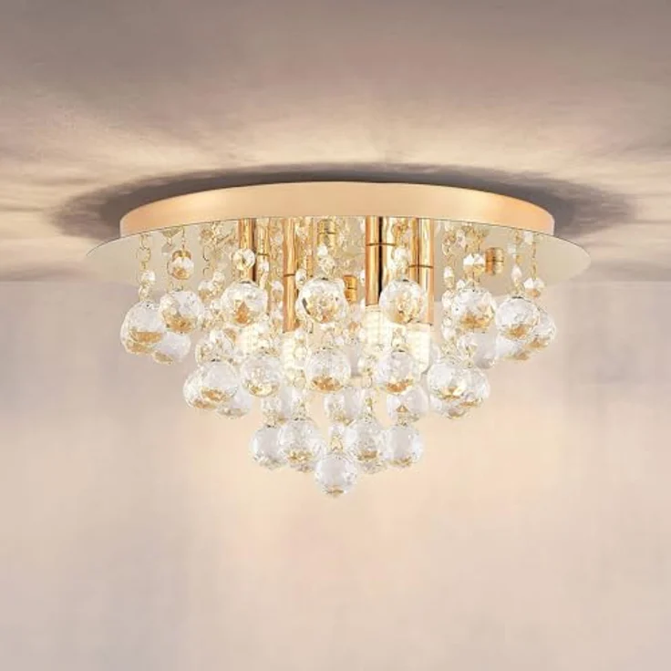 Lindby Deckenlampe 'Gillion' in Gold/Messing aus Kristall (4 flammig, G9) - Wohnzimmerleuchte, Deckenleuchte – Bild 4