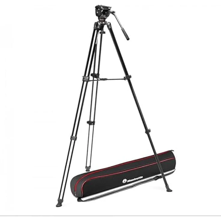 Manfrotto 500X Head mit Twin Leg Alu, Aluminium Stativ für Kamera und Zubehör, max. Höhe 155 cm, leicht und kompakt – Bild 2
