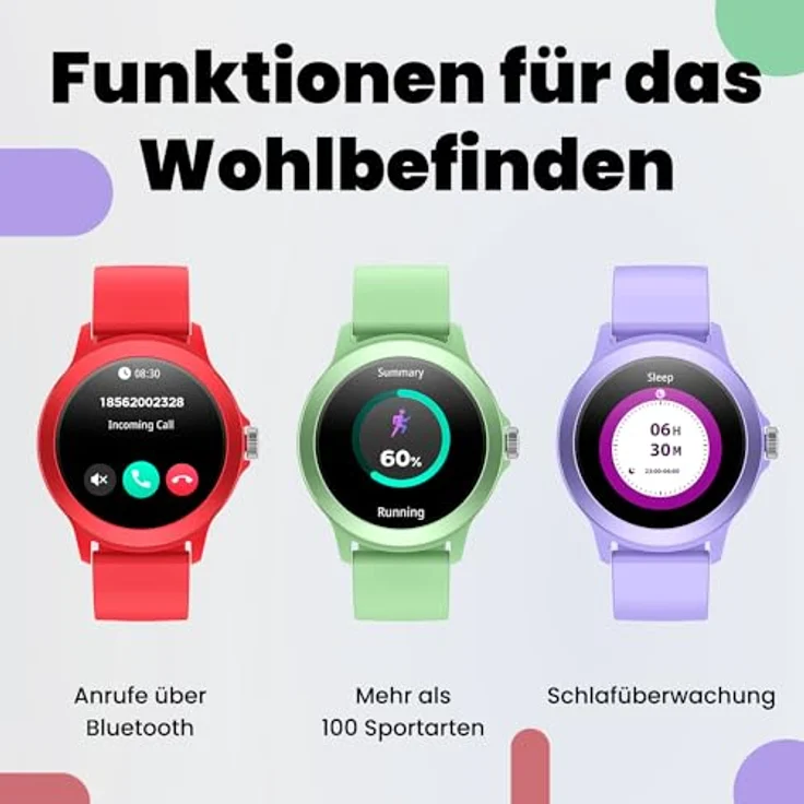 SPC Smartee Duo Vivo, Smartwatch mit 1,27-Zoll IPS-Touchscreen, IP68 wasserdicht, Herzfrequenzsensor, 128 GB Speicher, violett – Bild 4