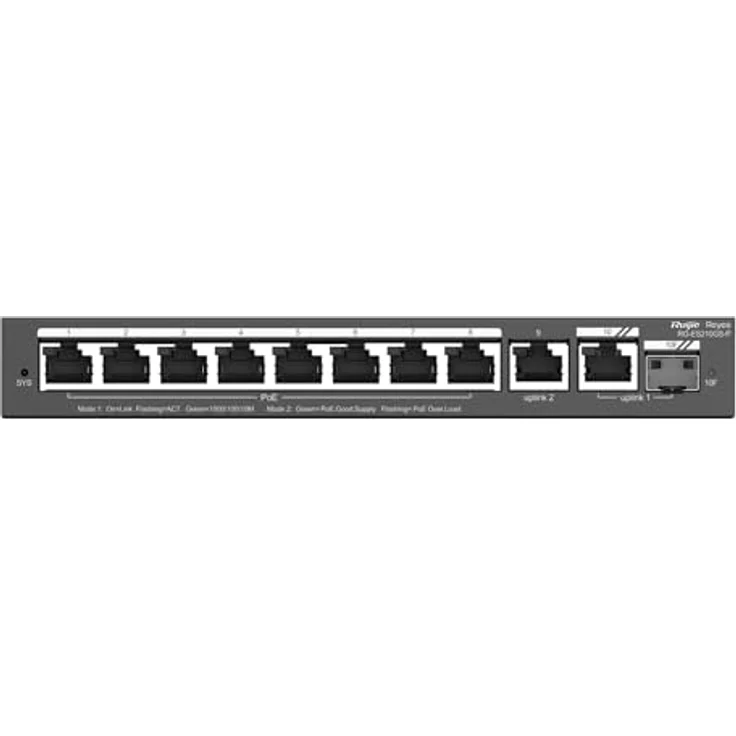 Ruijie SWITCH REYEE RG-ES210GS-P, 10-Port 10/100 Mbps Desktop Switch mit 8 PoE/PoE+ Anschlüssen, cloud-managed, Schwarz – Bild 4