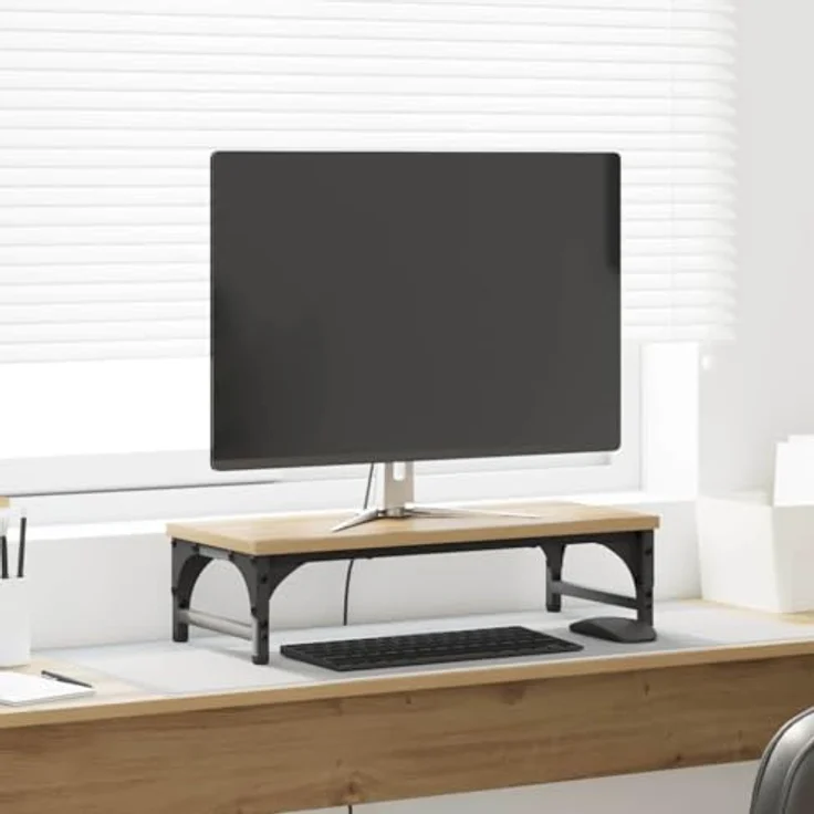vidaXL Monitor Halterung Artisan-Eiche, ergonomischer Monitorständer aus Holzwerkstoff, 55 x 23 x 14 cm – Bild 2