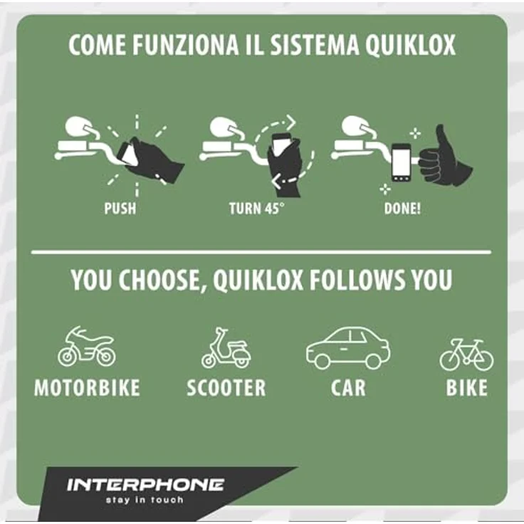 Interphone SMQUIKLOXSAMS24PTE, SAMSUNG S24 PLUS Handyhülle mit antibakterieller Microban-Technologie, stoßfestem Design und Anti-Verlust-Gurt, kompatibel mit Quiklox-Montagesystemen für Motorräder, Fahrräder und Autos – Bild 5
