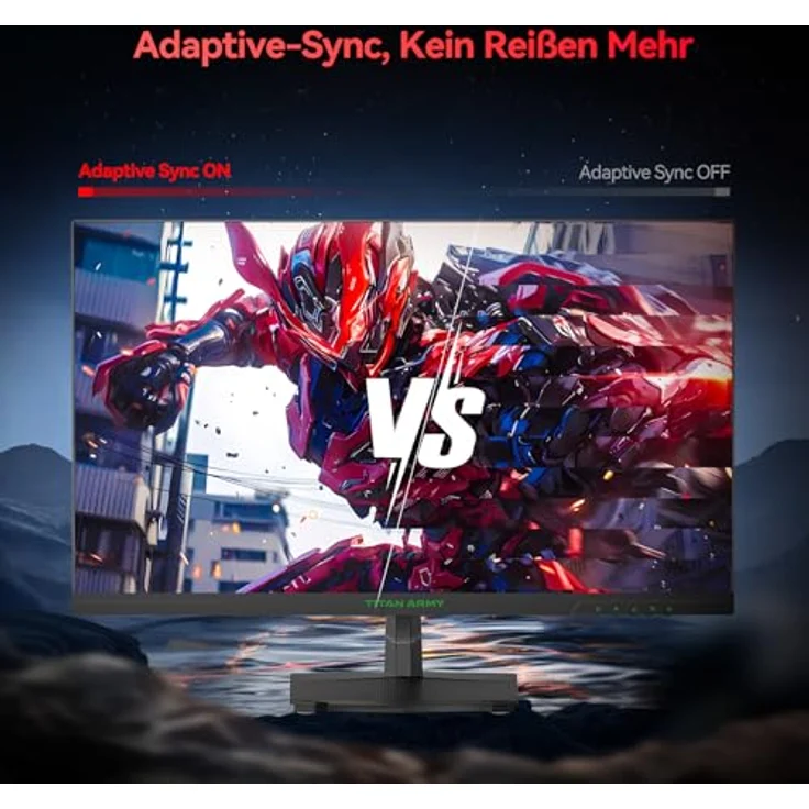 TITAN ARMY Gaming Monitor 27 Zoll, 180Hz, 2K QHD 2560 x 1440p Fast IPS 1ms GTG Monitore, G-Sync & FreeSync, 120% sRGB HDR10 PC Bildschirm, Blaulicht Reduktion, VESA, HDMI 144Hz, DP 180Hz, P27GR in schwarz – Bild 4