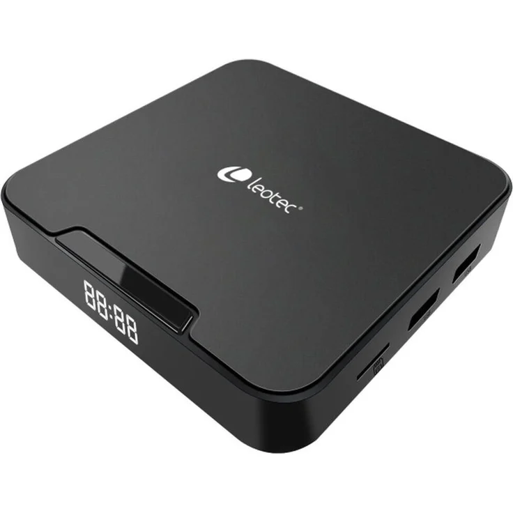 Leotec REPRODUCTOR ANDROID TV BOX PLUS 4K SHOW2, Streaming Box mit Quad-Core-Prozessor, 4GB RAM, 64GB Speicher, Android 11, Schwarz