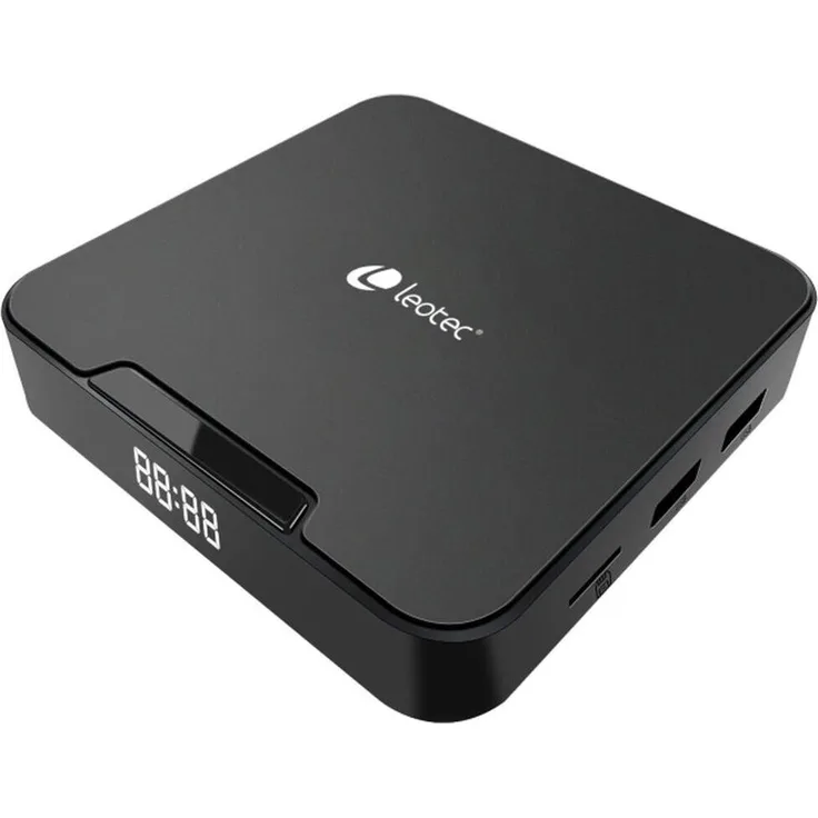 Leotec REPRODUCTOR ANDROID TV BOX PLUS 4K SHOW2, Streaming Box mit Quad-Core-Prozessor, 4GB RAM, 64GB Speicher, Android 11, Schwarz