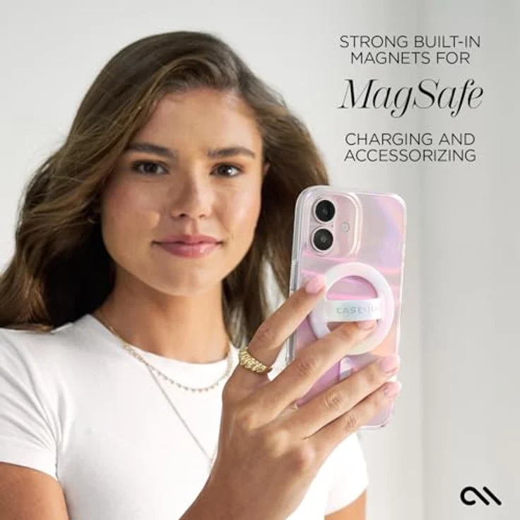 Case-Mate Soap Bubble Mag-Safe Schutzhülle für Apple iPhone 16 - Regenbogen Farbwechsel, 3,6 m Fallschutz, Mag-Safe-Ring - Transparent/Schillernd – Bild 5