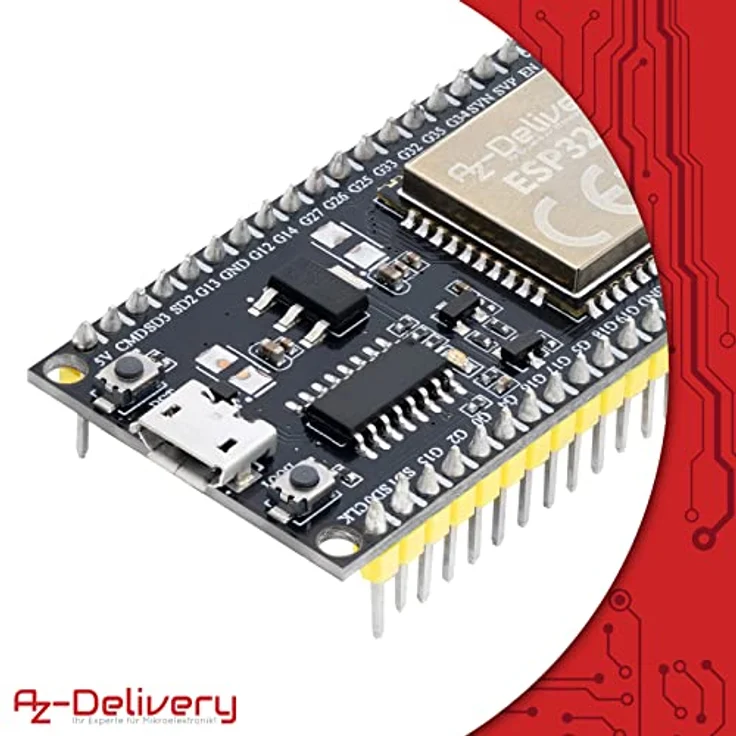 AZDelivery ESP32S NodeMCU WLAN WiFi Development Board mit CH340, kompatibel mit Arduino, inklusive E-Book, leistungsstarker ESP32S-Microcontroller, Dual-Mode Wi-Fi und Bluetooth-Chips, 40nm Low-Power-Technologie – Bild 5