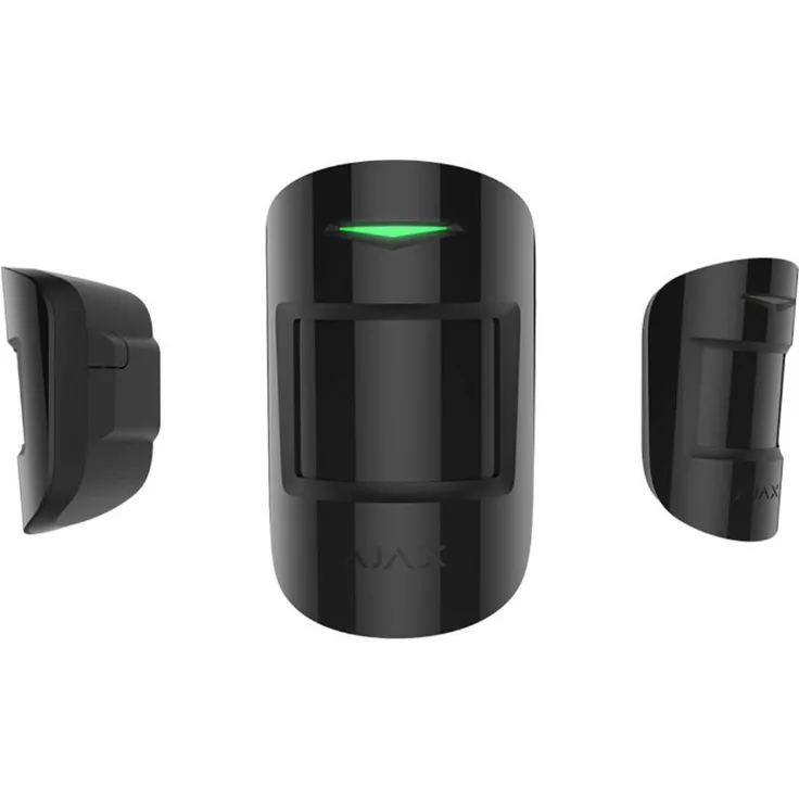 Ajax MotionProtect, Bewegungsmelder Schwarz mit PIR-Technologie und 12 Metern Erkennungsbereich, drahtlose Installation