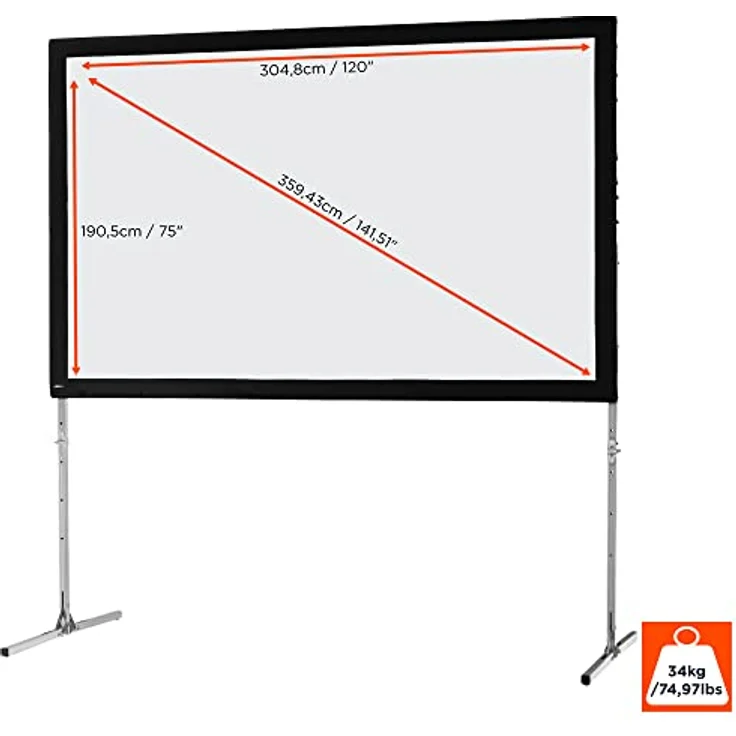 Celexon Faltrahmen Leinwand Mobil Expert 305 x 190 cm, Frontprojektion – Bild 3