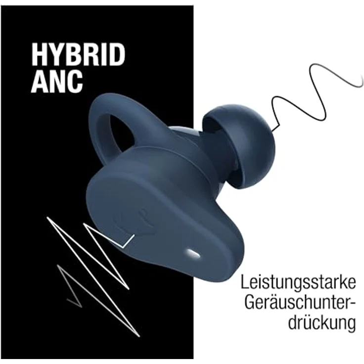 Fresh 'n Rebel Twins Rush, Bluetooth Kopfhörer Sport In-Ear mit Hybrid aktiver Noise Cancelling, IP57 Staub- und Wasserdicht, Ambient-Sound-Modus, eingebautes Mikrofon, Tastensteuerung (Steel Blue) – Bild 3