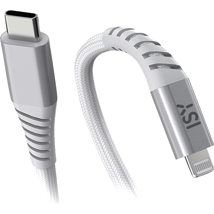 ISY ICN-5000-WT-CL, USB-C auf Lightning Ladekabel, 2 m, weiß, kompatibel mit iPhone Series, starker Kupferkern, Laden und Übertragen