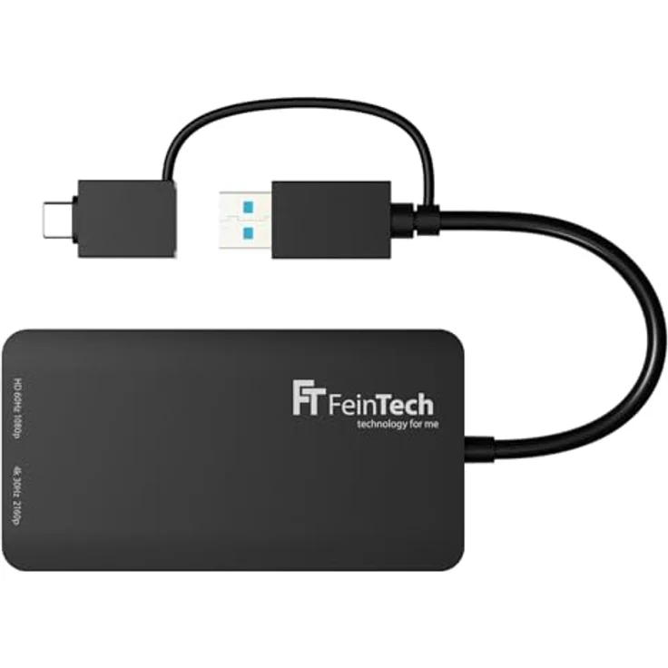 FeinTech CX200 USB Dual HDMI Adapter Splitter, 2 Monitore gleichzeitig, 1920x1080 @ 60Hz und 3840x2160 @ 30Hz für PC & Mac – Bild 4