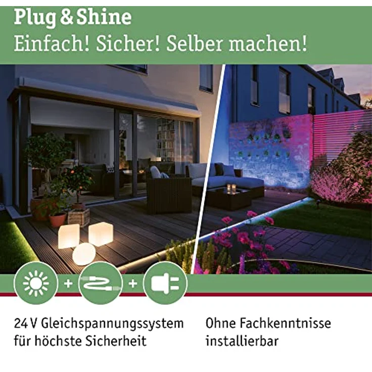 Paulmann 94700 Plug & Shine Außenleuchte Zubehör Steckdosensäule Rio IP44 Anthrazit Gartenbeleuchtungssystem Anschlüsse 2x 230V 2x Plug & Shine 24V – Bild 5