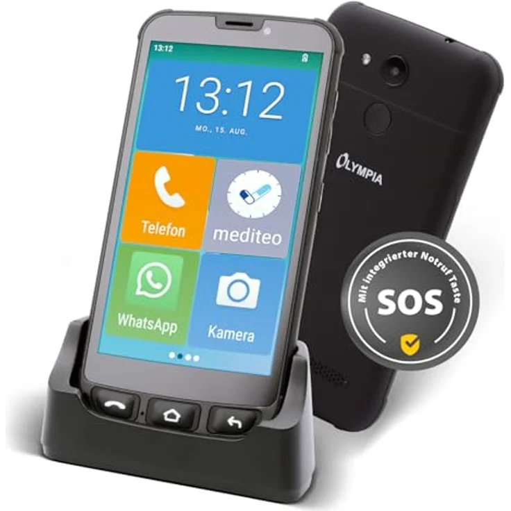 Olympia NEO Mini+, 5" Senioren Smartphone mit Notruftaste, großen Icons, Android 15, 4G LTE Dual SIM, WhatsApp vorinstalliert – Bild 1