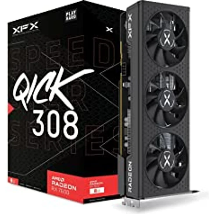 XFX Radeon RX 7600 Speedster QICK308 Black Grafikkarte, RDNA 3, GDDR6, 3X – Bild 1