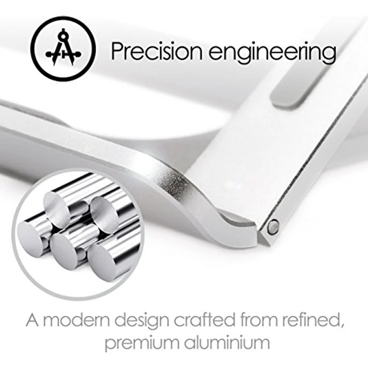 Desire2 Laptopständer Computer Stand Aluminium Tragbar Travel Riser Zusammenklappbar Verstellbar 6 Betrachtungswinkel Kompatibel mit Notebook, Laptop und MacBook bis 15 Zoll - Silber – Bild 6