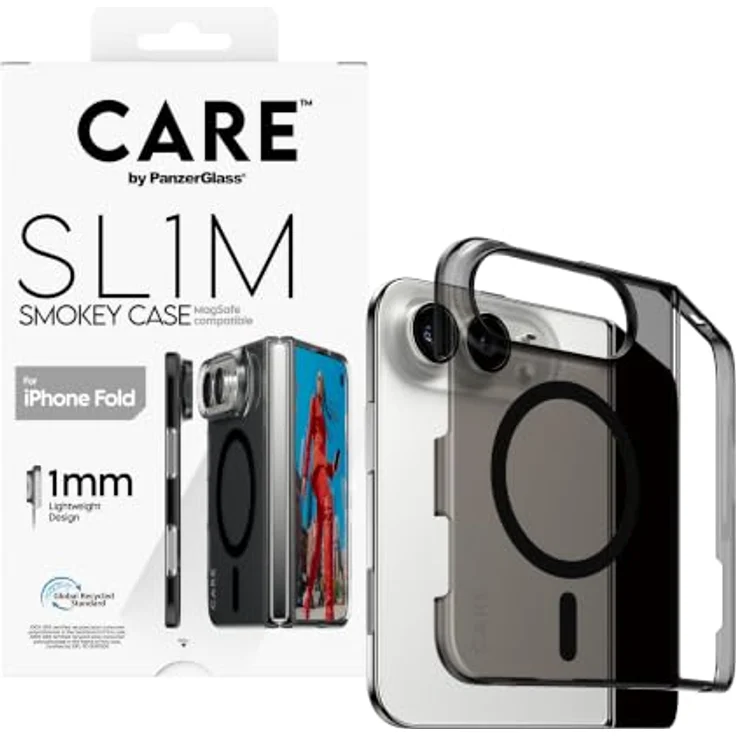 CARE by PanzerGlass Signature Case SLIM, PC/TPU Hülle für Apple iPhone Duo, MagSafe-kompatibel, 1 mm dünn, Smokey Black – Bild 5