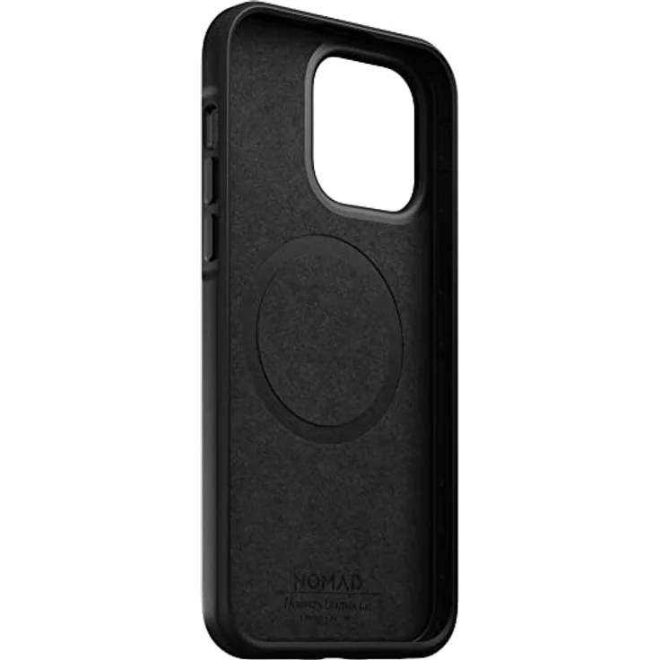 Nomad Moderne Lederhülle für iPhone 14 Pro Max - Horween Leder, 360° erhöhte Kanten TPE Bumper, 3 m Fallschutz, Mag Safe & Wireless Charging (Schwarz) – Bild 2