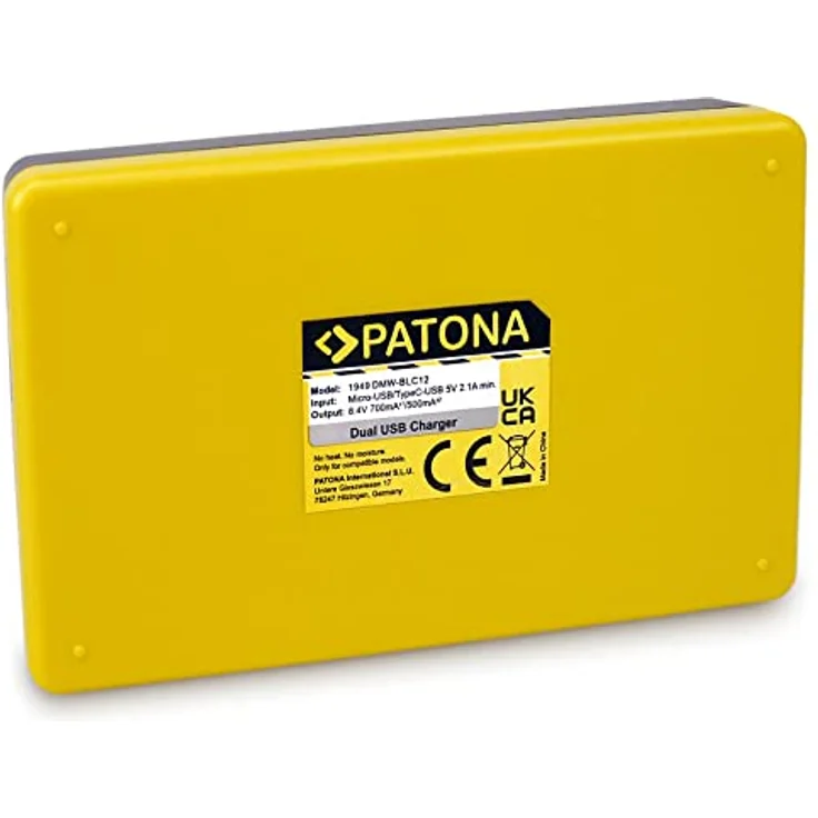 PATONA 1949 - Dual USB Ladegerät für Akku Panasonic DMW BLC12 E – Bild 3