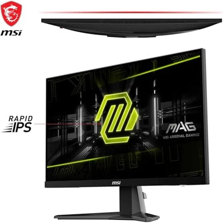 MSI MAG 256F 24,5 Zoll FHD Gaming Monitor - 1920 x 1080 Rapid IPS Panel, 180 Hz / 1ms GtG, 127% sRGB, Frameless Design, HDR Ready - DisplayPort 1.2a, HDMI 2.0b CEC - Schwarz – Bild 3