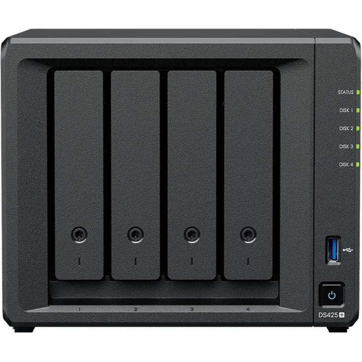 Synology DS425+ 4Bay NAS, 24TB mit 4x 6TB Plus HDD, Intel Celeron, Schwarz