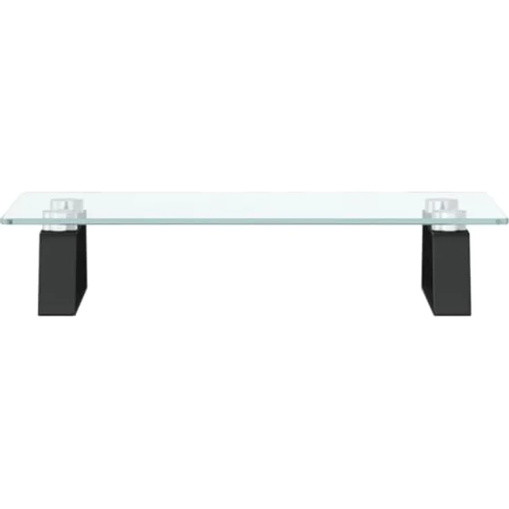 vidaXL Monitorständer, Monitorerhöhung mit Stauraum, 40x20x8cm in Schwarz aus Hartglas und Metall, ergonomisches Design mit abgerundeten Ecken – Bild 5