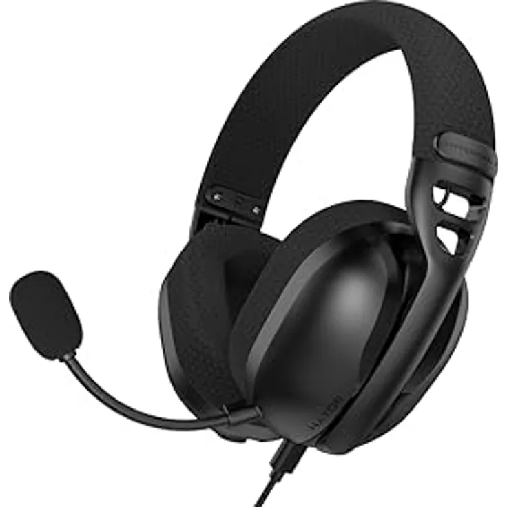 Hator Hyperpunk 3 USB, Kabelgebundenes Gaming Headset mit Hi-Res-Sound und 7.1 Surround-Sound, Schwarz