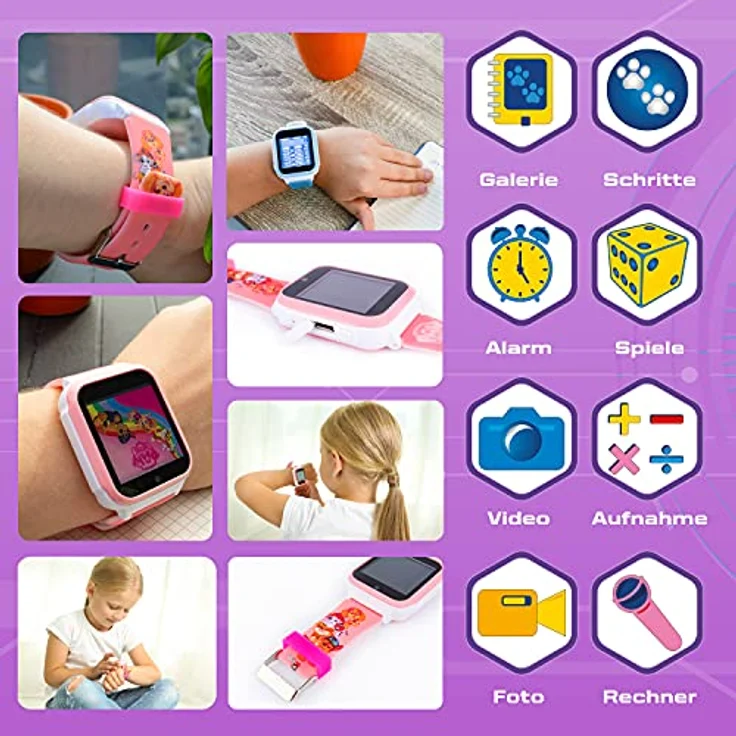 Technaxx Paw Patrol Kids Smartwatch (3,91 cm/1,54 Zoll, Touch-Display, rosa) – Bild 4