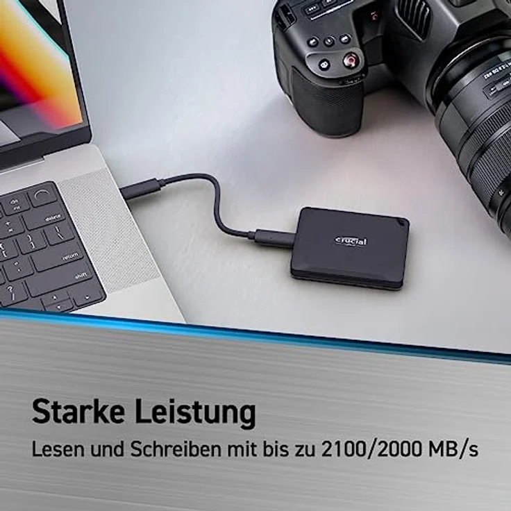 Crucial X10 Pro 1TB Externe SSD Festplatte, bis zu 2100MB/s Lesen und 2000MB/s Schreiben, PC und Mac, inkl. Mylio Photos+, USB-C 3.2 Portable Solid State Drive - CT1000X10PROSSD902 – Bild 2