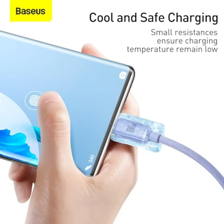Baseus Crystal Shine - Schnellladekabel, USB - Type-C Kabel, 100W 1,2m, lila – Bild 3