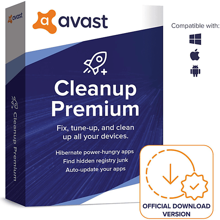 AVG Avast Cleanup Premium, 10-Geräte Lizenz für 1 Jahr, PC/MAC, leistungsstarke Optimierung und Datenschutz