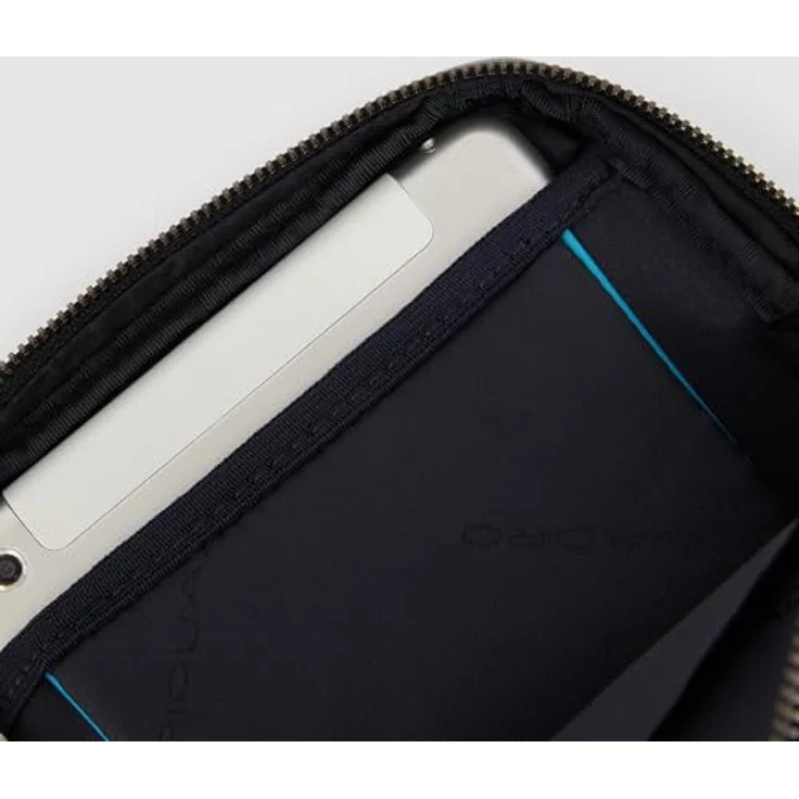 Piquadro Mode iPad Mini Ledertasche für Herren aus volnarbigem Kalbsleder, praktische Tablet-Hülle in Blau, 17 x 5 x 22,5 cm – Bild 5