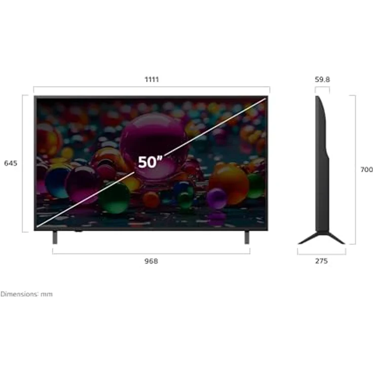 LG 50UA75006LA, 50 Zoll 4K UHD AI TV mit α7 Gen8 4K AI-Prozessor, webOS 25, 60Hz, Edge-LEDs – Bild 5