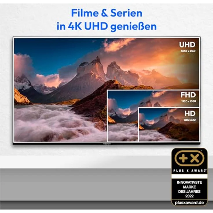 MEDION X15576 (MD 31258) 138,8 cm (55 Zoll) QLED Fernseher, Android TV, 4K, Dolby Vision HDR, Dolby Atmos & DTS X, Subwoofer, Netflix, Prime Video, Smart TV – Bild 2